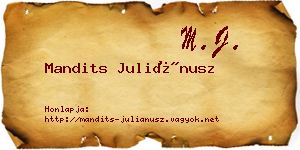 Mandits Juliánusz névjegykártya